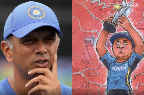 Amul India honors departing Team India head coach Rahul Dravid with tribute.