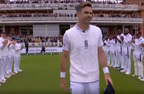 James Anderson receives an emotional guard of honour in his final Test match at Lord’s.