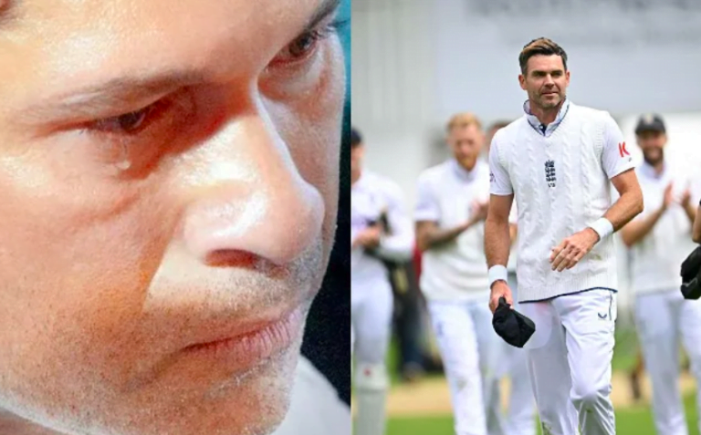 Sachin Tendulkar becomes emotional as James Anderson bids farewell to international cricket.