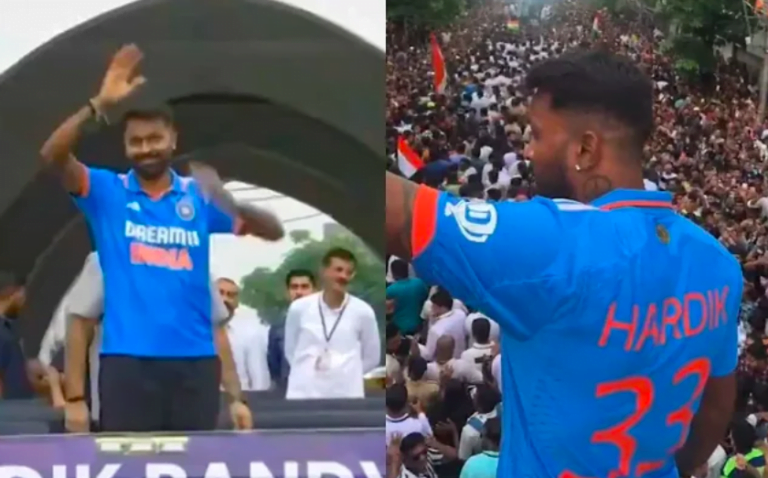 Hardik Pandya received a hero’s welcome in Vadodara following India’s T20 World Cup victory.